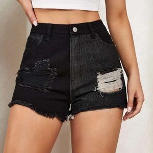 Black two tone shorts